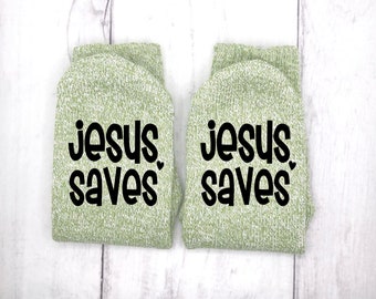 Jesus Saves Socks, Christian Socks, Jesus Socks, Gift For Her