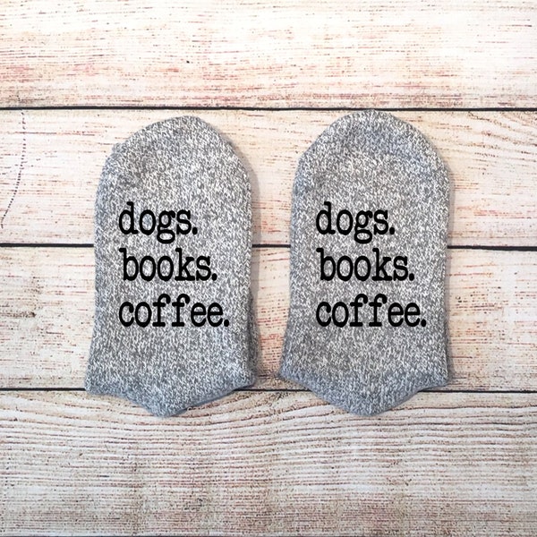 Dogs Books Coffee Socks, Book Socks, Dog Socks, If You Can Read This, Book Lover Gift