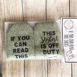 Hair Stylist Socks, If you can read this socks, Hair Stylist Gift, Stylist Gift, Gift For Her image 4