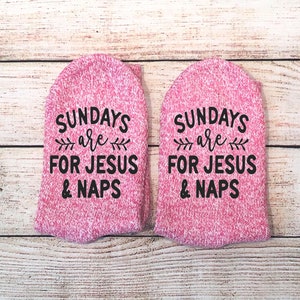 Jesus and Naps Socks, Christian Socks, Naps and Jesus, Jesus Socks, Gift For Her image 1