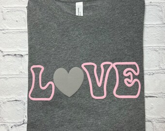 Love Puff Vinyl Shirt, Puff Print, Puffy Tee, Puff Lettering, Puffy Print Shirt