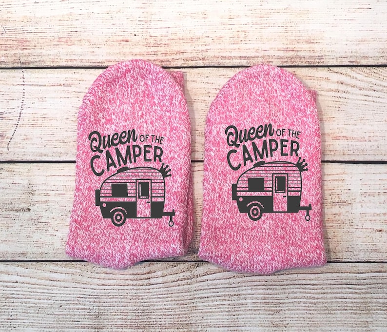 Queen of the Camper Socks, Camping Socks, If you can read this socks, Gift For Her image 6