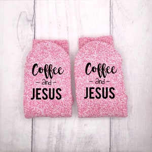 Coffee and Jesus Socks, Christian Socks, Jesus Socks, Gift For Her image 5