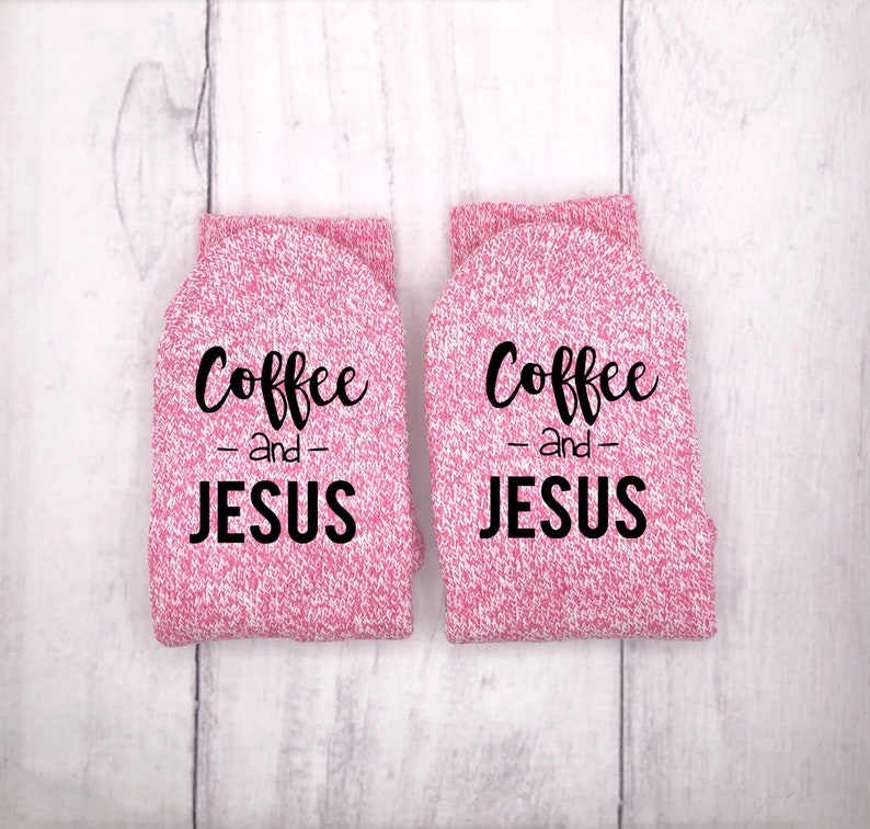 Coffee and Jesus Socks, Christian Socks, Jesus Socks, Gift For Her image 5