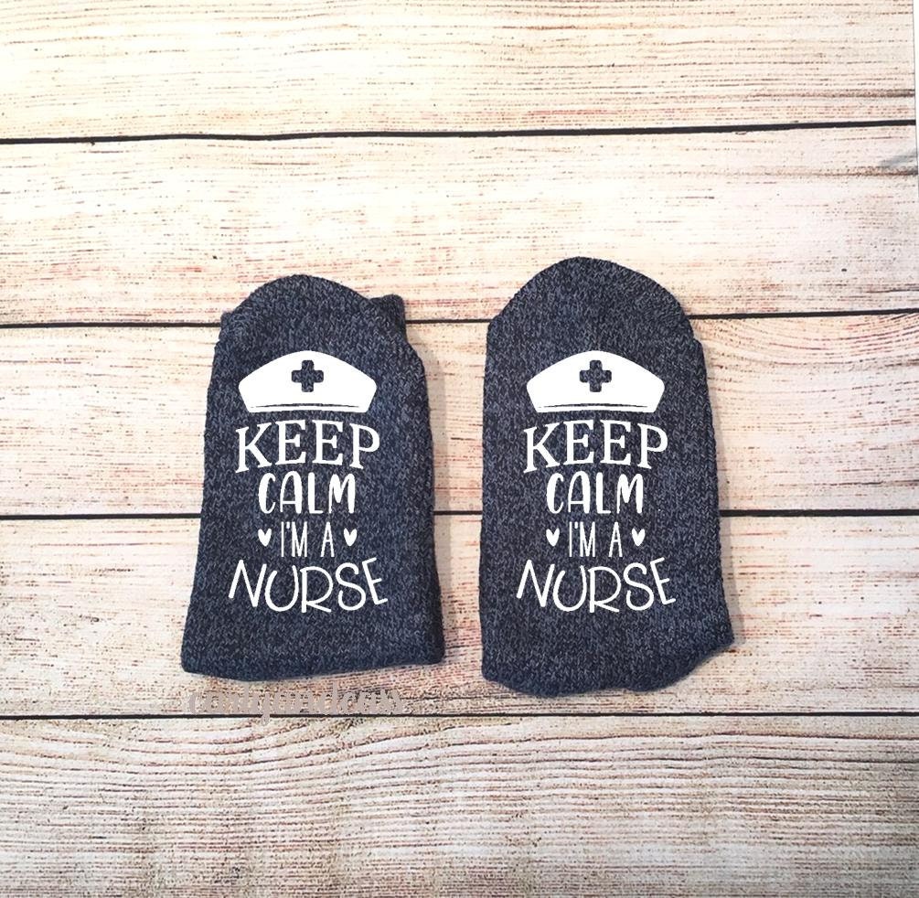 Keep Calm I'm a Nurse Socks Nurse Socks Gifts For Nurses Etsy
