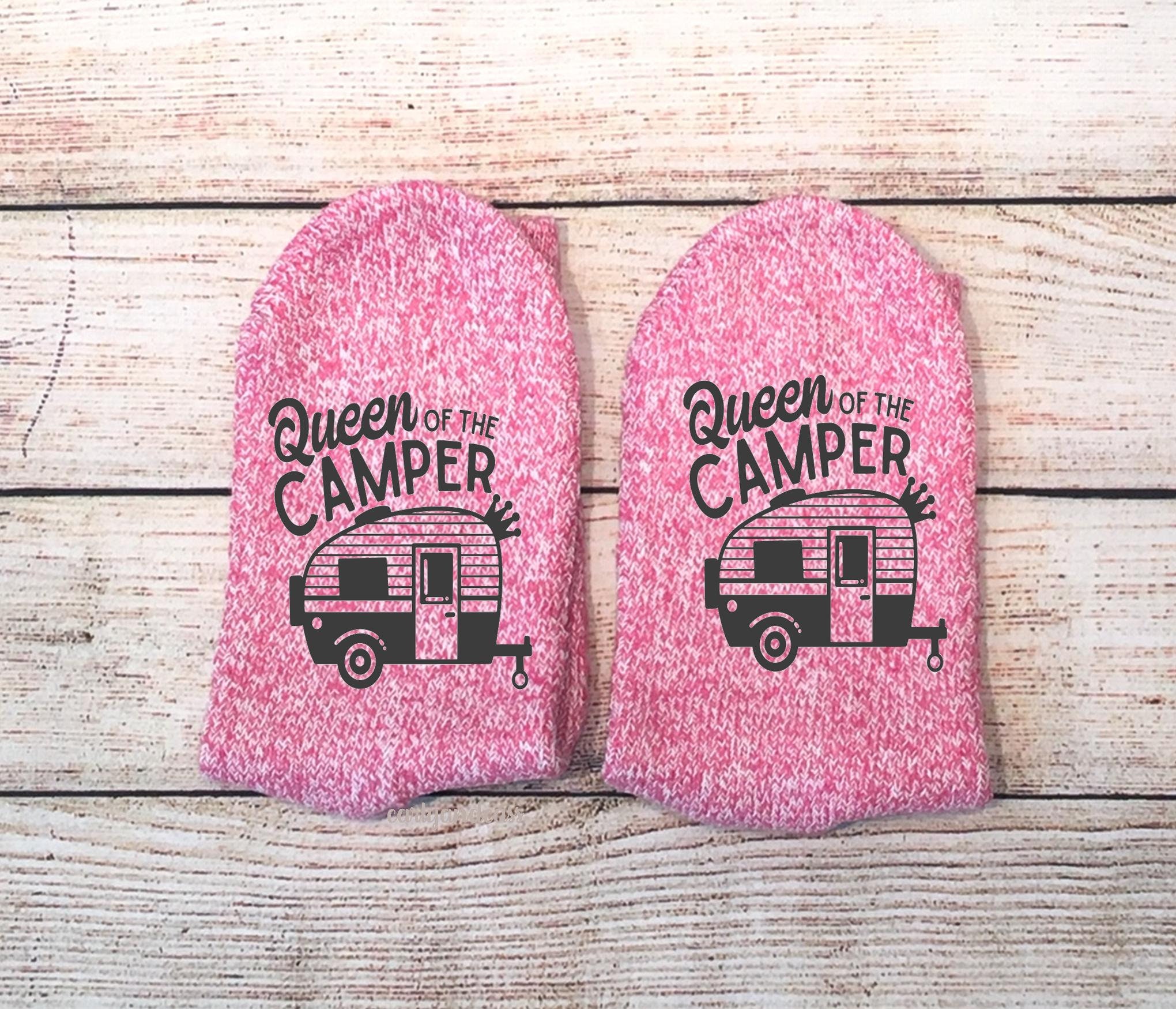 Queen of the Camper Socks, Camping Socks, If you can read this socks,…
