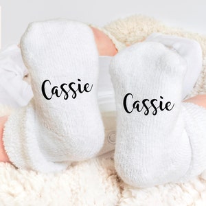 Name Socks, Custom Baby Socks, Baby Socks, Custom Kids Socks, If you can read this socks image 1