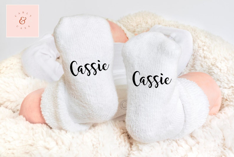 Name Socks, Custom Baby Socks, Baby Socks, Custom Kids Socks, If you can read this socks image 1