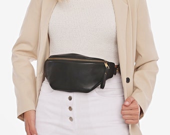 Genuine vintage KITZ black leather belt bag fanny pack Genuine Vintage KITZ Black Leather Belt Bag Fanny Pack  main image 3