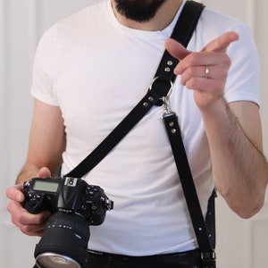 Dual oder Single Leder Kameragurt Quick Releas, personalisierte Fotograf Harness