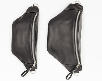 Banana bag Leather fanny pack for women Small festival bum bag Leather belt bag for women Belly bag Waist bag with pocket Custom hip bag