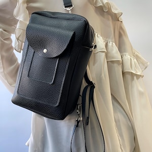 Vegan Leder Rucksack Geldbörse Oversized Sling Bag Mini Cabrio Rucksack Frauen Große Crossbody Bag Reisen handgemachte Rucksack klein