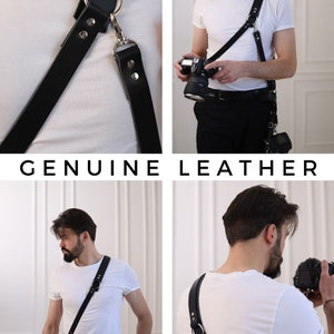 Shoulder Camera Strap, Vegan Leather Single Camera Harness, Double Camera Harness, Faux Leather Multicamera Strap, Shoulder Strap for Camera image 9