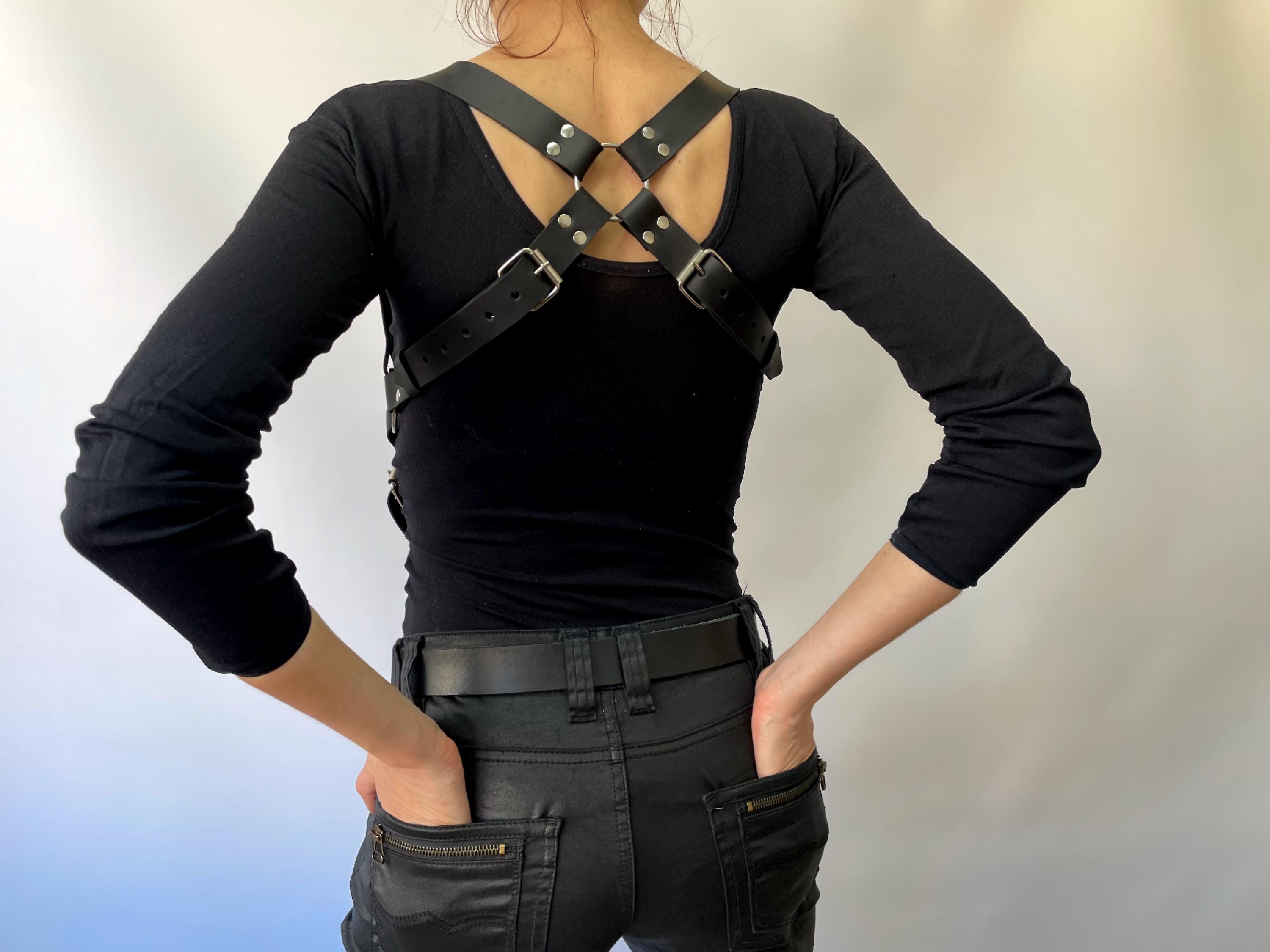 Handmade Suspenders for Women, Leather Shoulder & Chest Harness