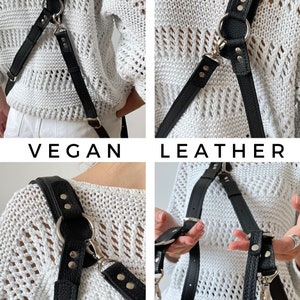 Shoulder Camera Strap, Vegan Leather Single Camera Harness, Double Camera Harness, Faux Leather Multicamera Strap, Shoulder Strap for Camera image 10