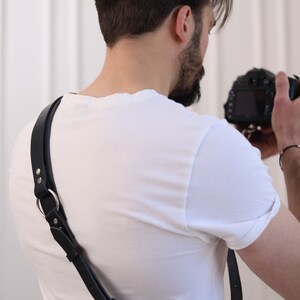 Shoulder Camera Strap, Vegan Leather Single Camera Harness, Double Camera Harness, Faux Leather Multicamera Strap, Shoulder Strap for Camera image 8