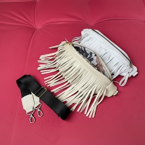 Brown Leather Fringe Fanny Pack for Women, Western Festival Belt Bag, Boho Crossbody Bag image 7
