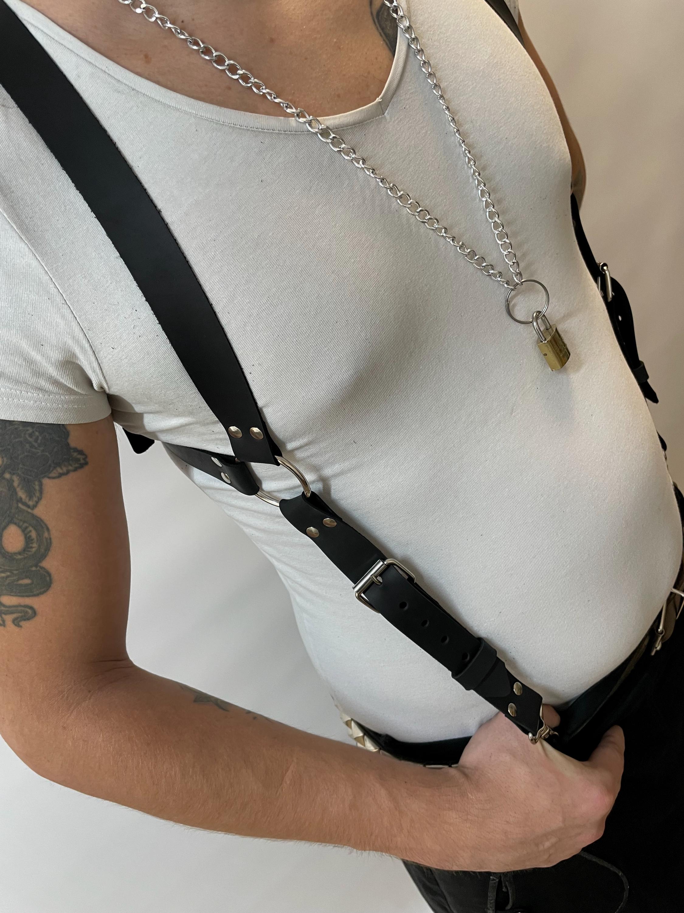 Harness Suspenders Leather Black Black Leather Suspender Harness | Haute Cuir | Wolf & Badger main image 2