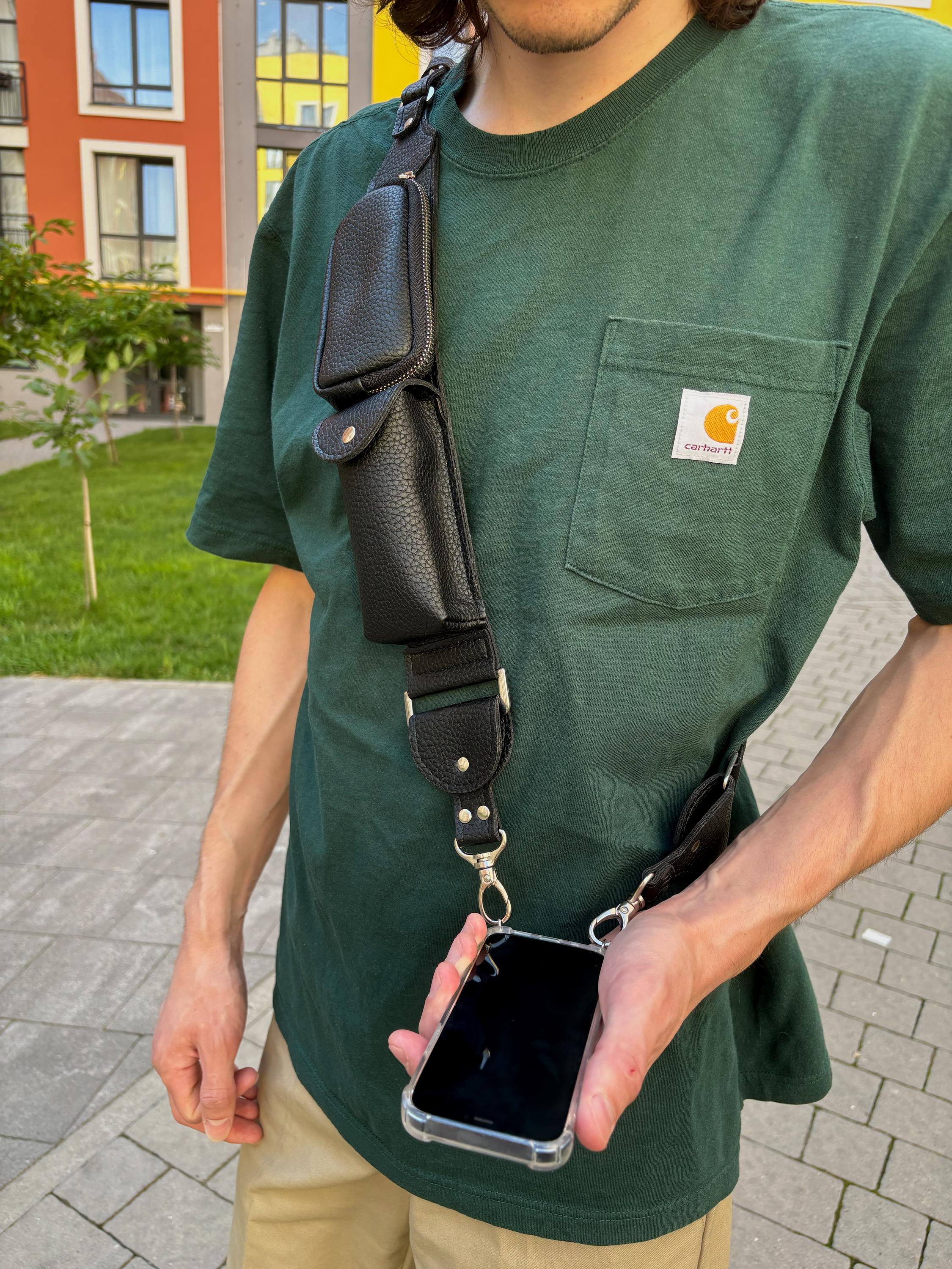 Borsa A Tracolla Bandolier In Pelle Azzurra Con Hardware Argentato - Portafoglio E Custodia Per Telefono