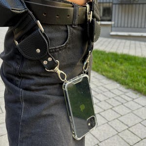 Crossbody phone strap clear iPhone case 11 12 13 14 15 16 Charm phone strap Utility cute phone shoulder strap Purse strap multifunctional