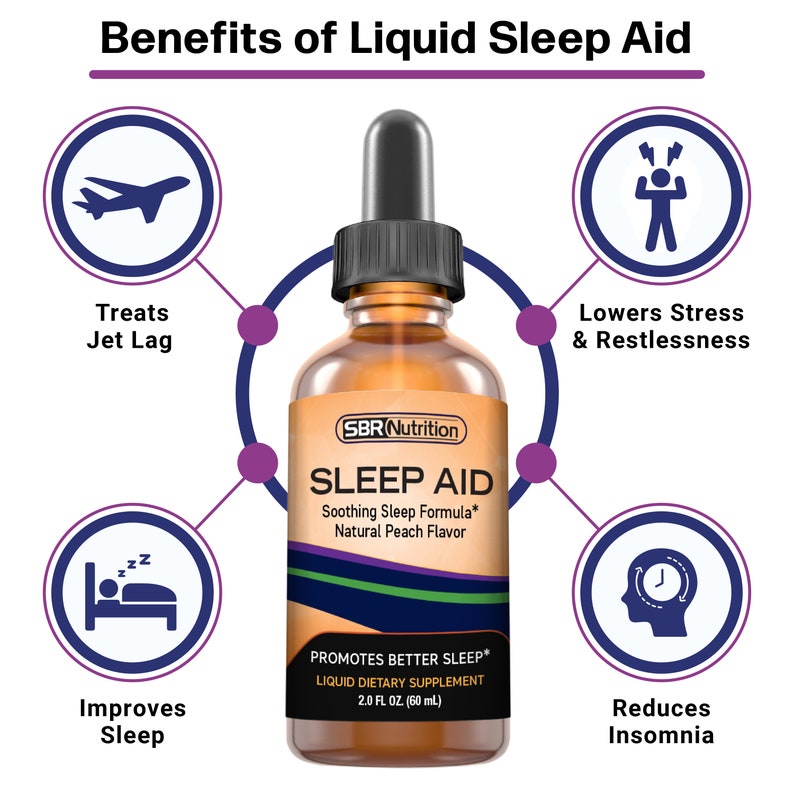 Natural Sleep Aid Liquid Drops Melatonin Suntheanine Etsy