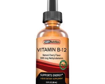 MAX Absorption Vitamin B12 Sublingual Liquid Drops, 3000mcg Methylcobalamin Per Serving, 60 Servings, Non-GMO, Vegan Friendly