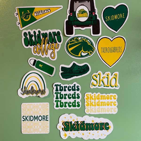 14 Skidmore College Thororughbreds Die cut stickers