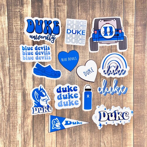 Duke Vinyl Die Cut Stickers Duke University Blue Devils Etsy