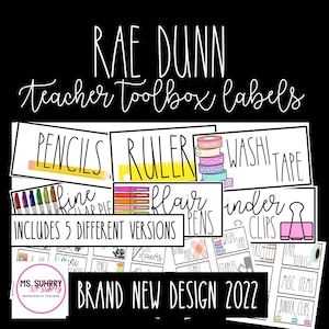 Rae Dunn Farmhouse Teacher Toolbox Labels | For IRIS BRAND Toolbox ONLY | Editable