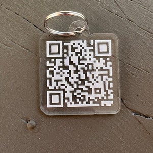Custom Engraved QR Code Keychain/ Spotify Scan Code Keychain / Personalized Keychain Scannable Business Card / Acrylic Music Code Keychain