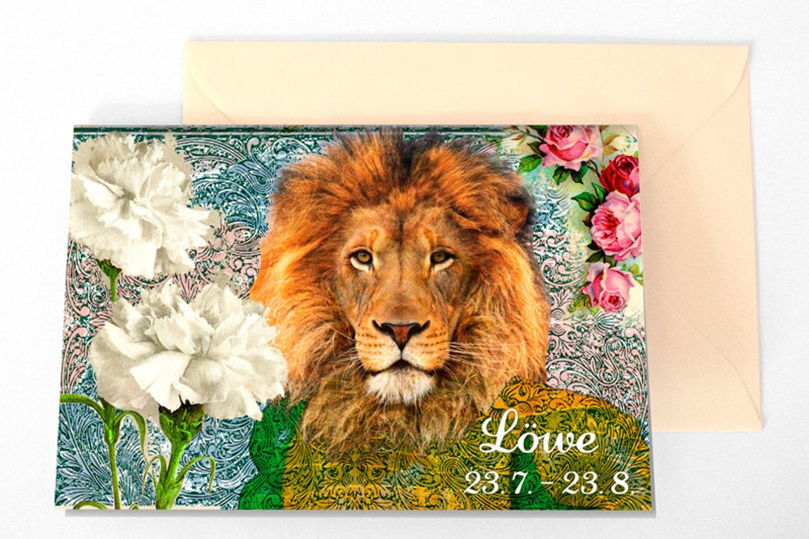 Geburtstagskarte Sternzeichen Löwe 308 Etsy.de