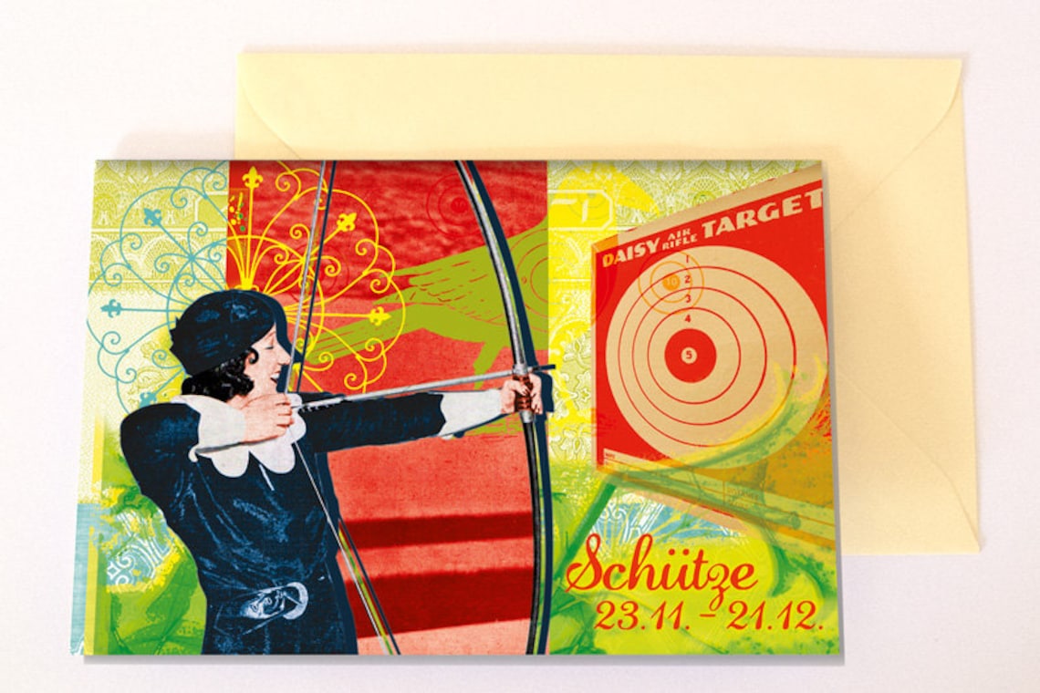 Geburtstagskarte Sternzeichen Schütze 311 Etsy.de