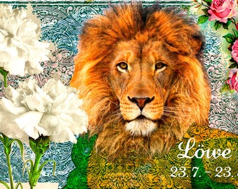 Birthday Card Zodiac Sign Leo (308)