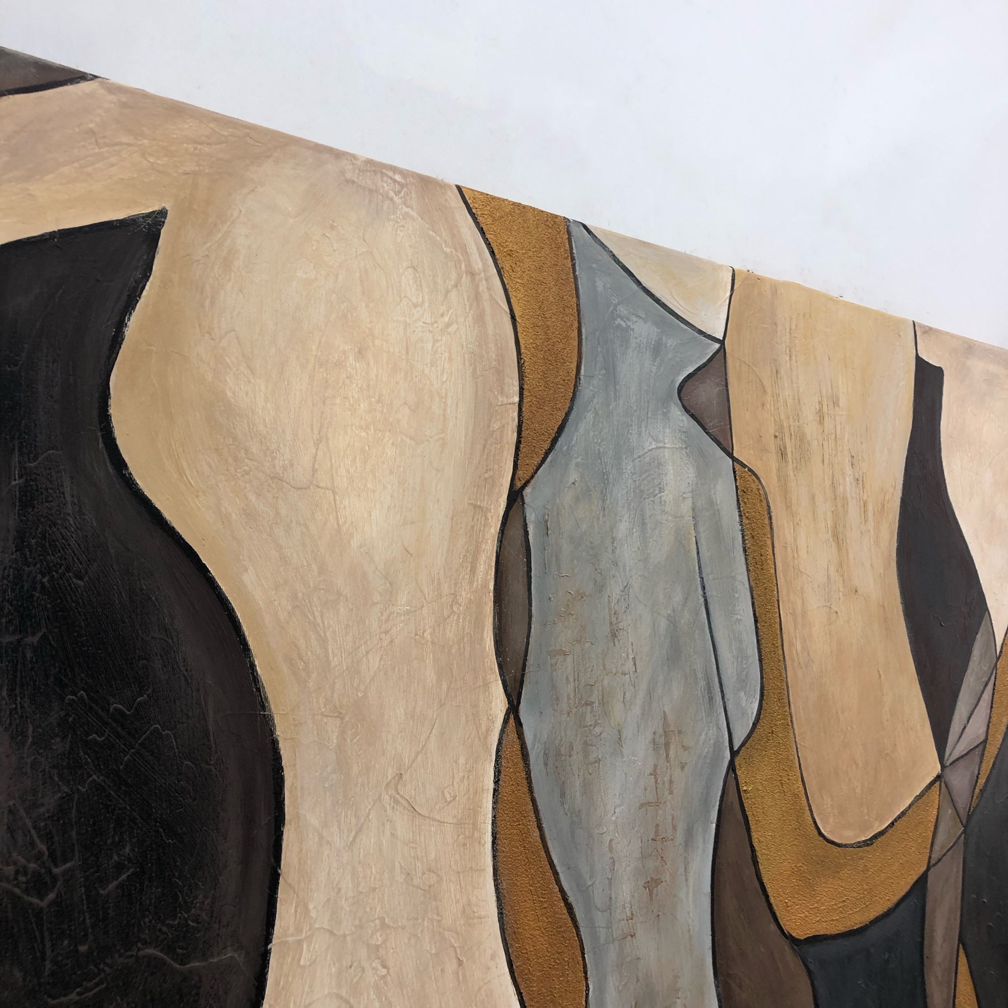 Abstract Human Painting Gold Wall Art Abstract Shapes Art Etsy