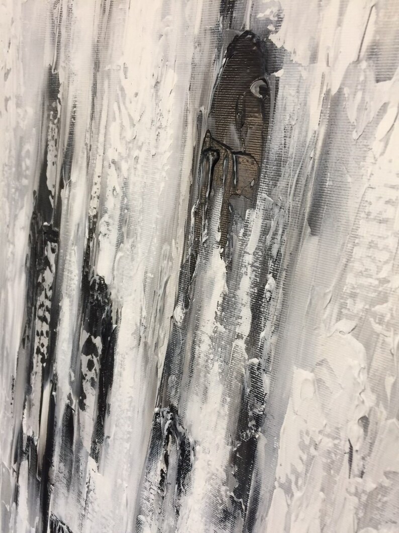 Modern Oil Painting On Canvas Black And White Oil Painting Etsy