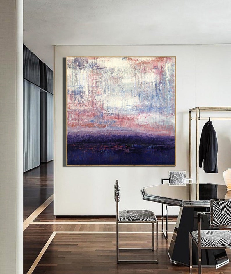 Large Abstract Painting On Canvas White Painting Blue Painting Abstract Oil Painting Original Abstract Canvas Wall Art Office Decor