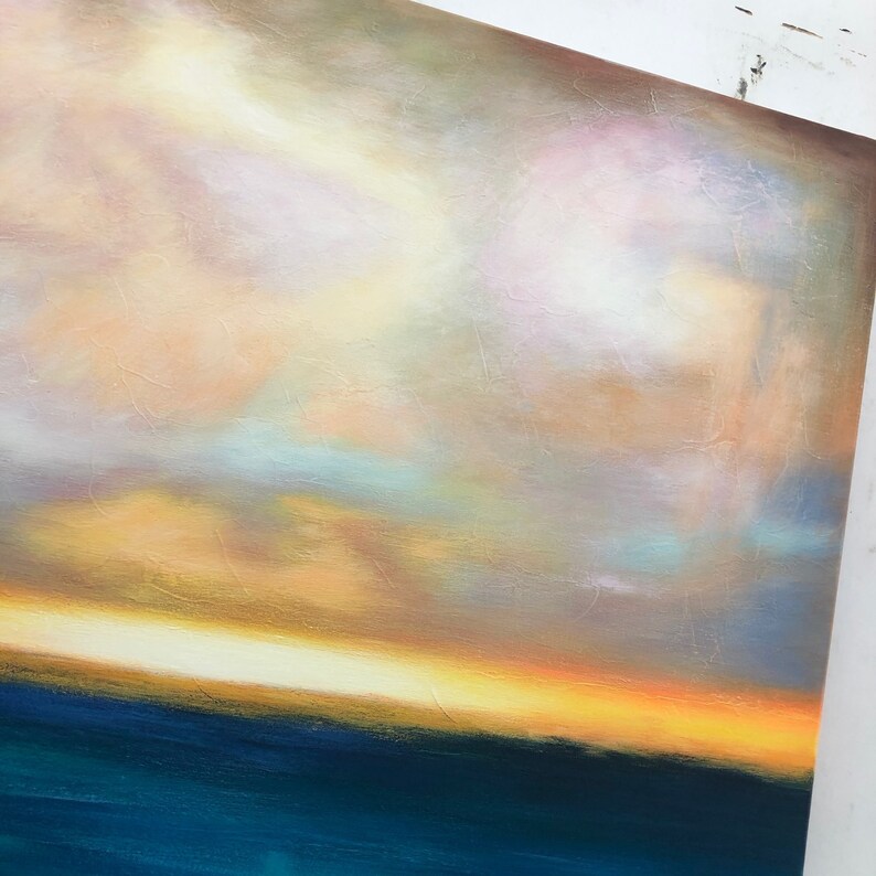 Large Original Paintings on Canvas Ocean Painting Sunset Etsy