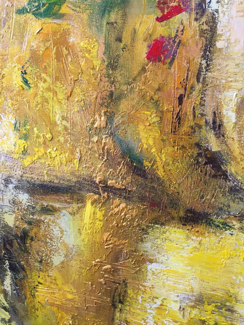 Large Oil Painting Abstract Gold Painting Art Painting Etsy