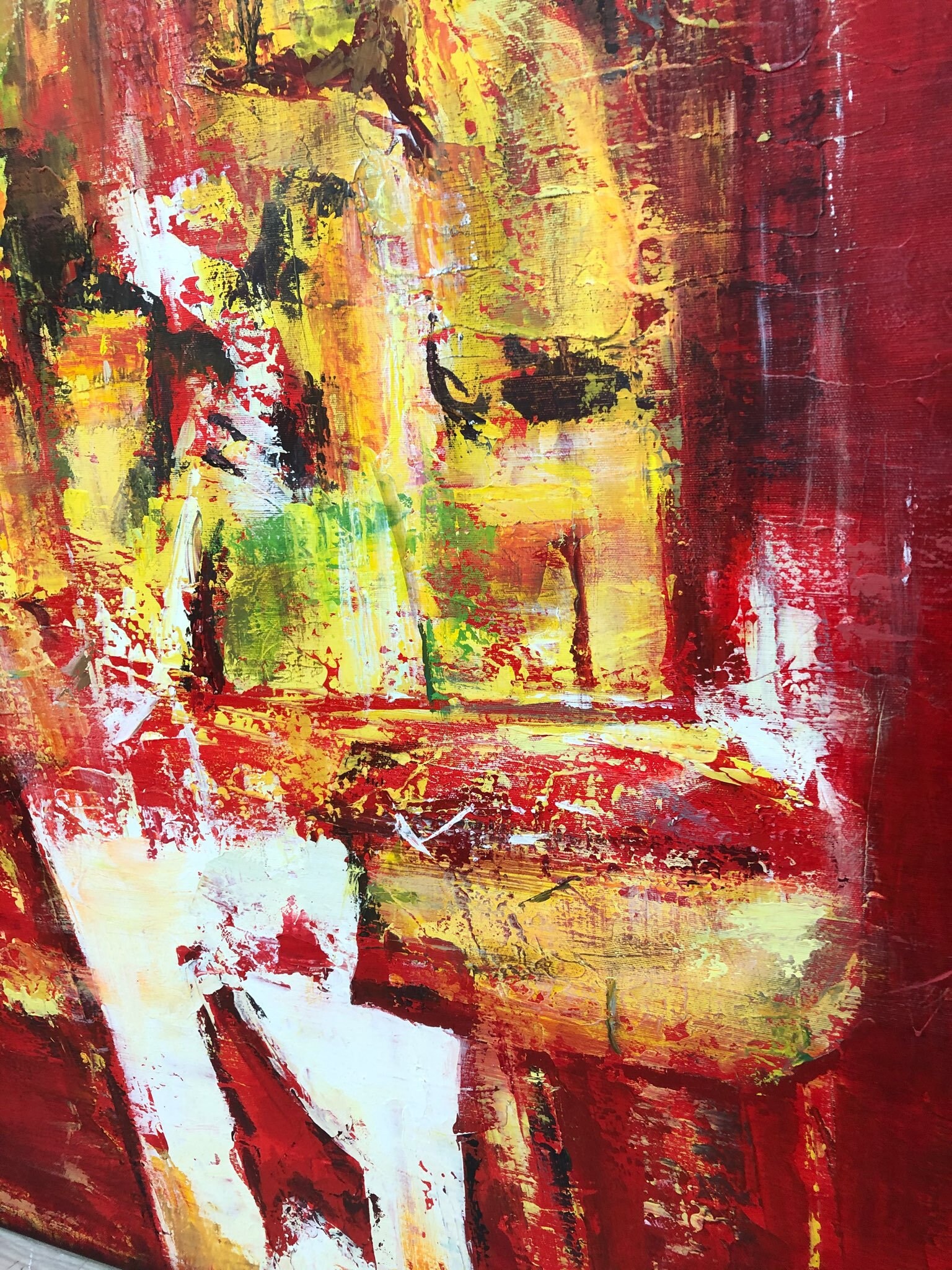 72x72 Oversized Modern Red Abstract Paintings On Canvas Etsy