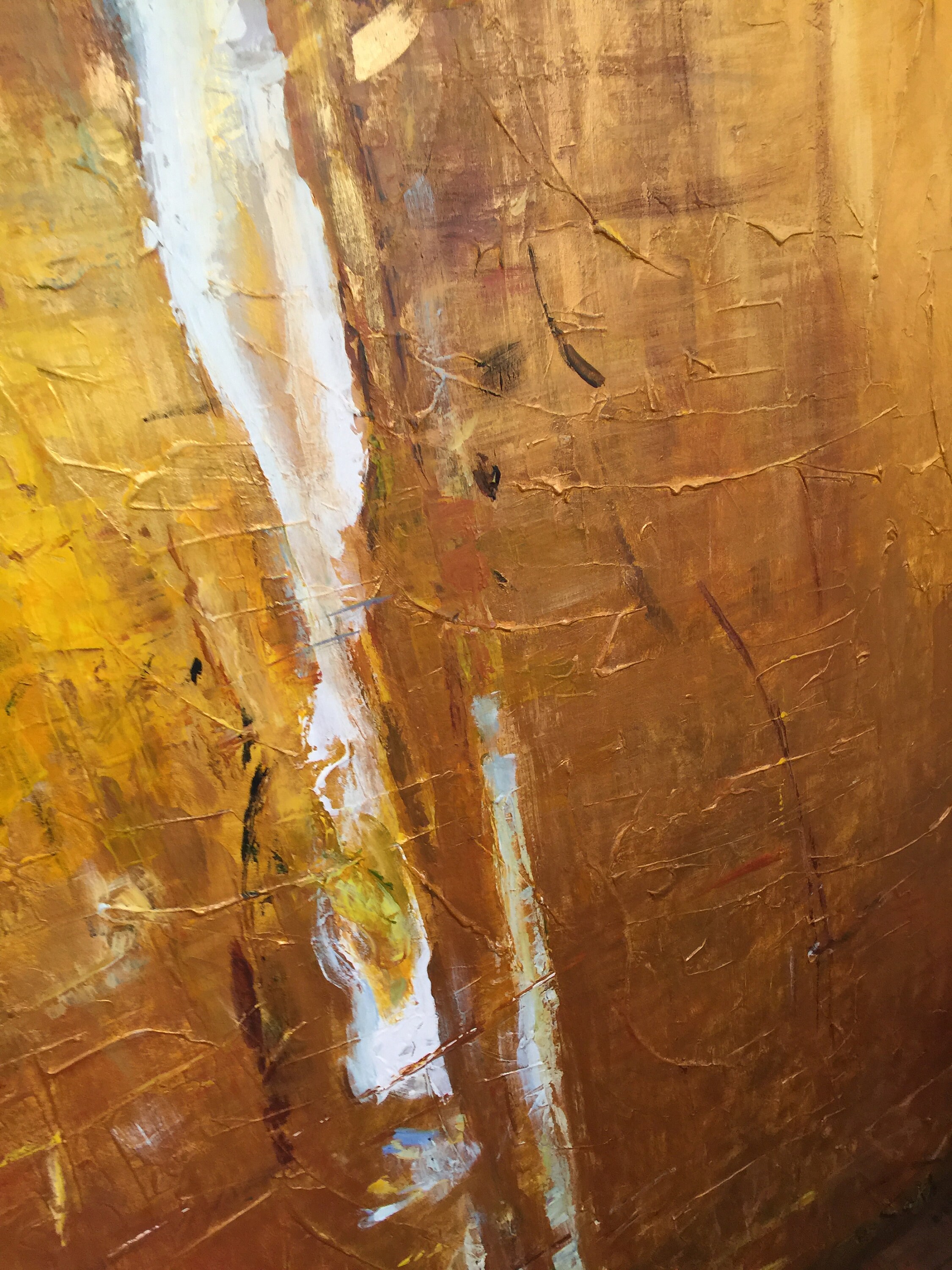 Large Abstract Painting with Frame Original Painting Yellow Etsy