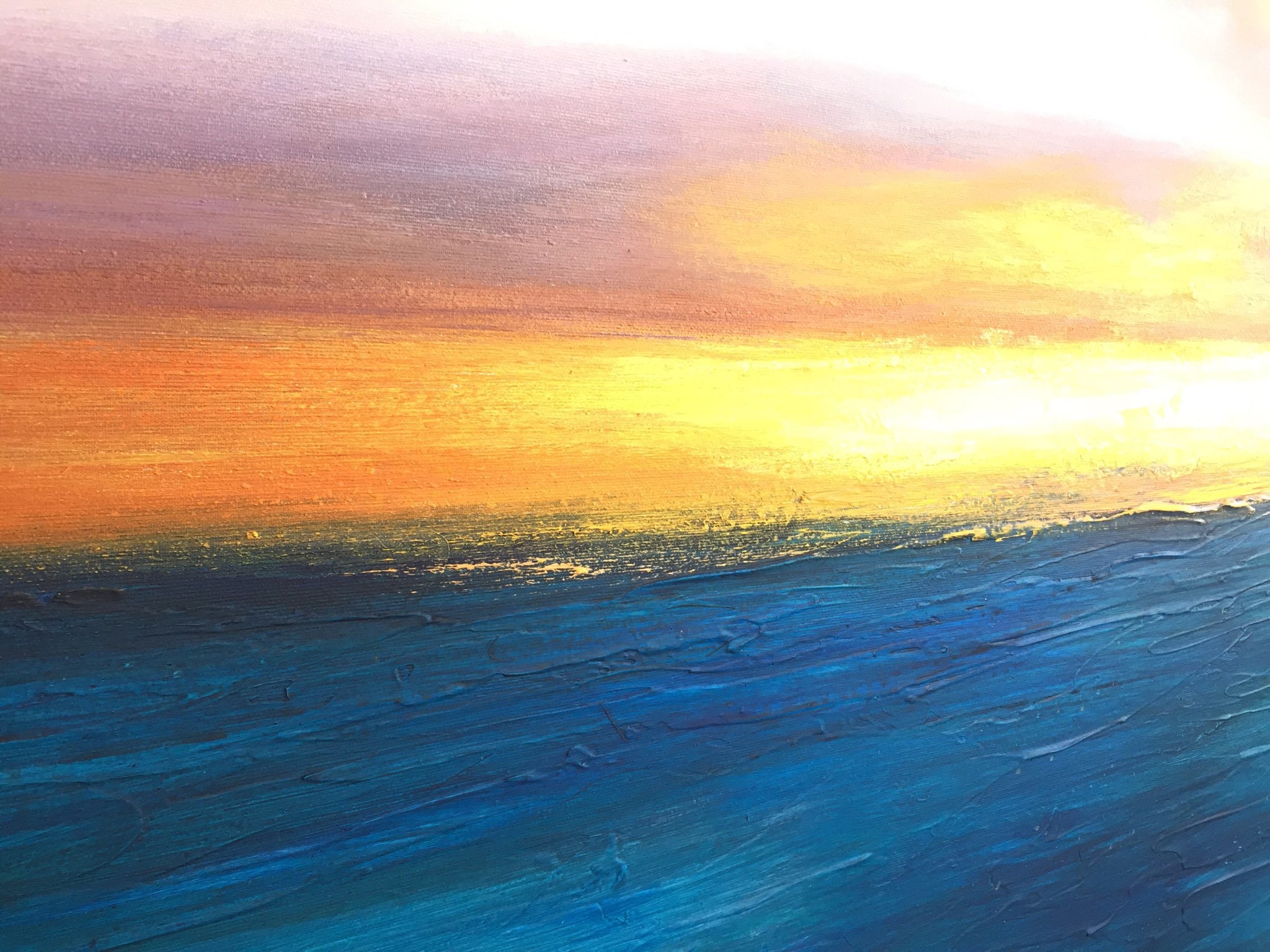 Large Abstract Paintings On Canvas Ocean Painting Calming Etsy