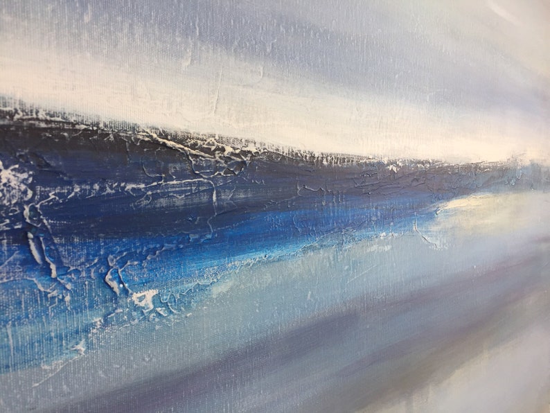 Large Wall Art Abstract Blue Wall Art Brown Painting Sea Abstract Painting Canvas Painting Acrylic Abstract Art Canvas Living Room Decor
