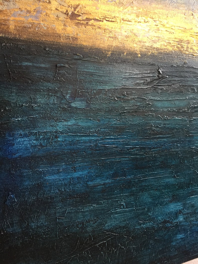 Large Oil Painting Original Canvas Sea Abstract Painting Blue Etsy
