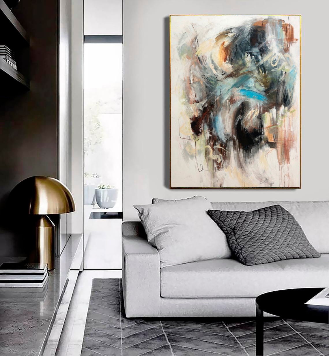 60x40 Abstract Oil Painting Canvas Colorful Wall Art | Etsy