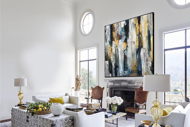 Modern Colorful Painting Extra Large Wall Art Canvas Oversized Etsy
