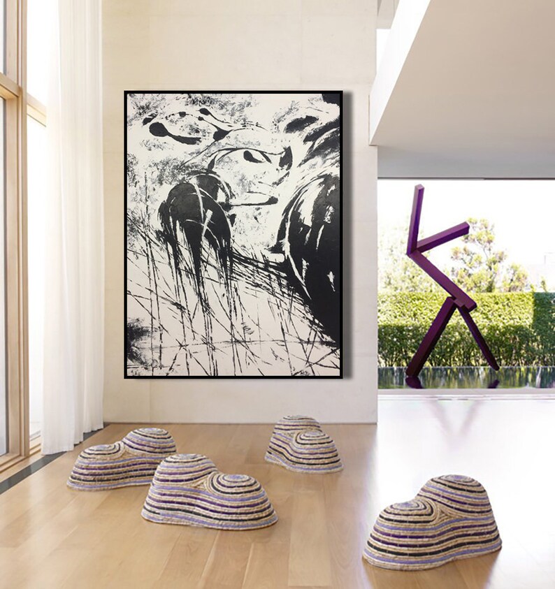 Extra Large Wall Art Canvas Black And White Wall Art Acrylic | Etsy