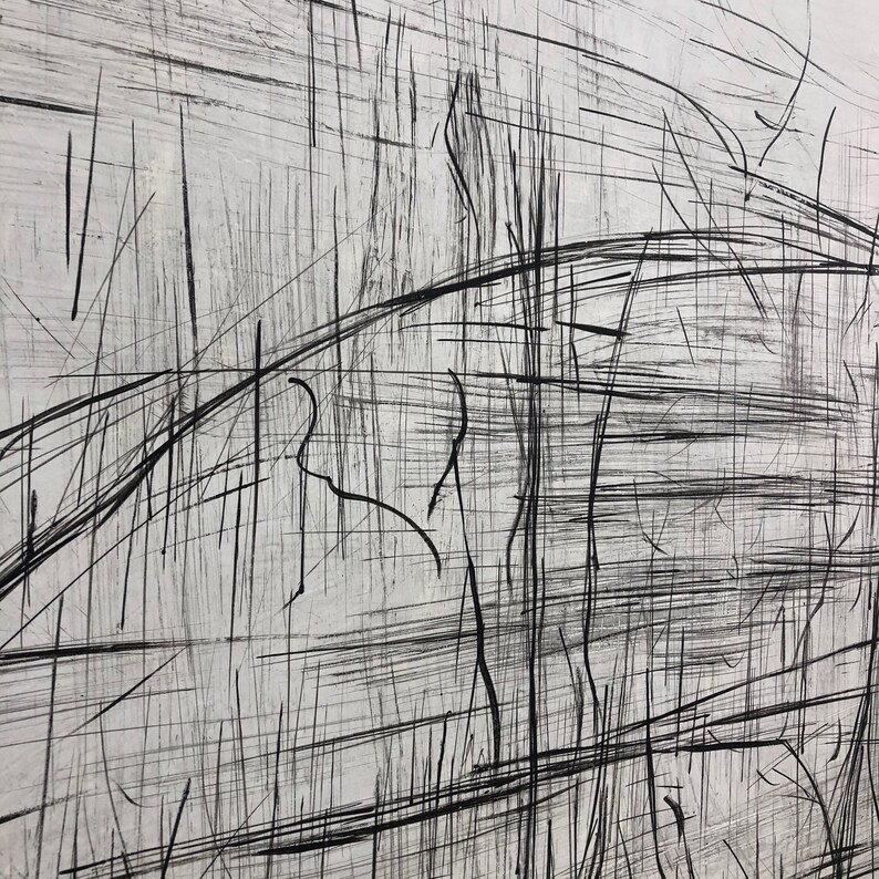 Oversized Abstract Wall Art Black and White Painting on Canvas Etsy