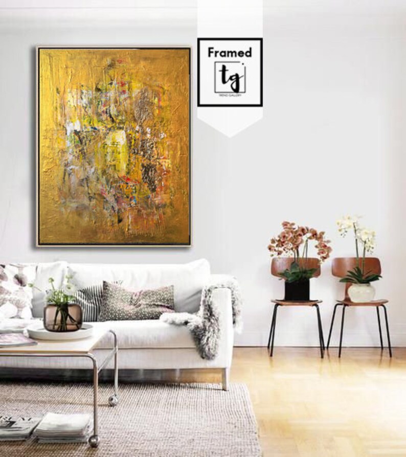 Oversized Framed Canvas Wall Art Extremely Unique Gold Etsy