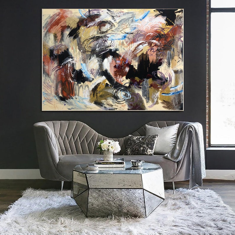 Oversized Wall Art Abstract Original Artwork Colorful Etsy