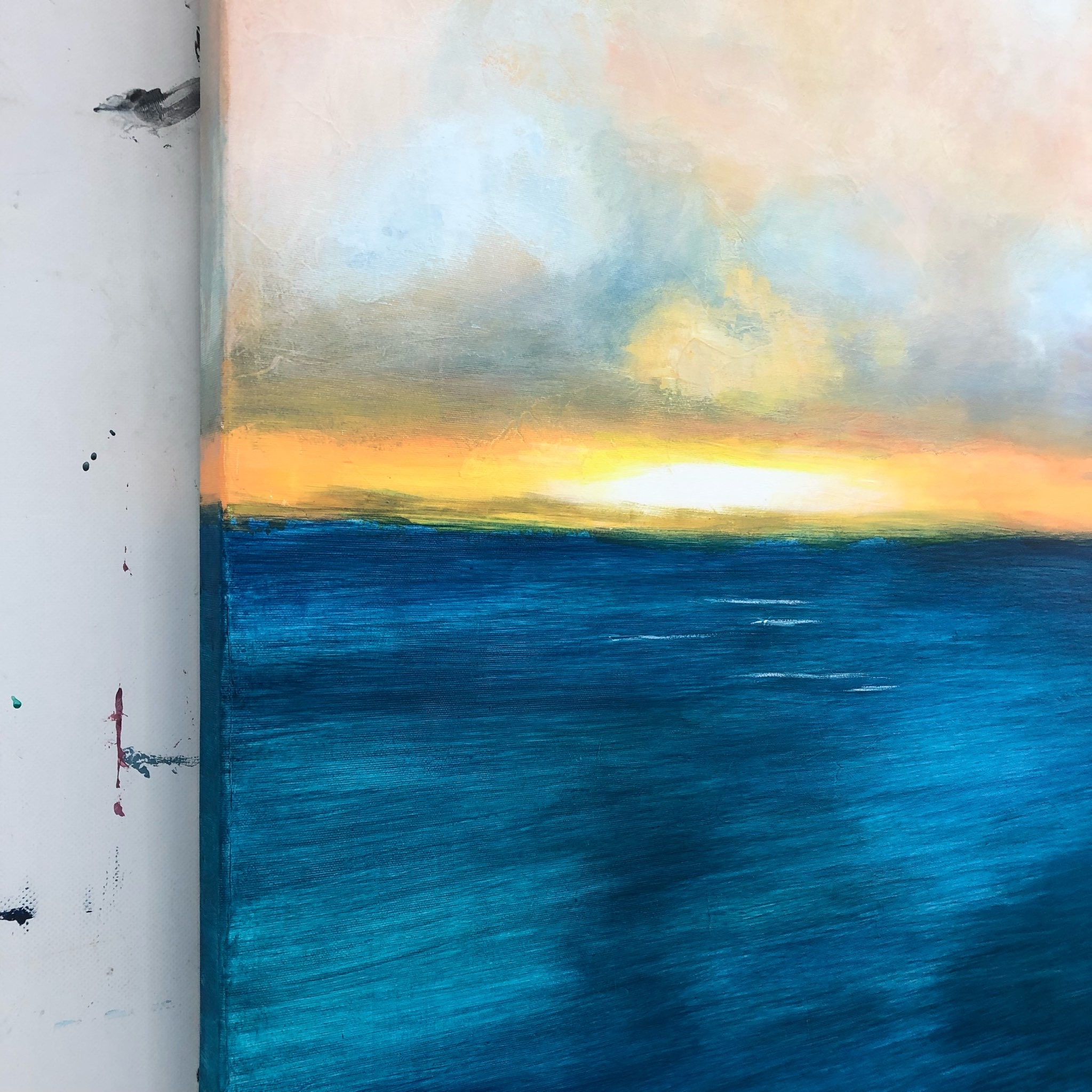 Large Abstract Paintings on Canvas Ocean Painting Calming Etsy